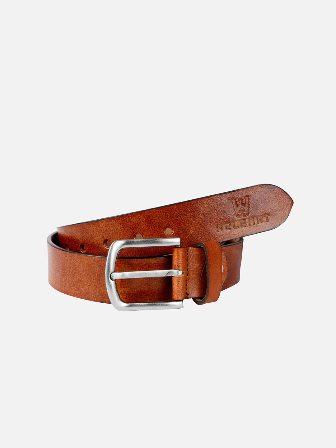 

WELBAWT Men Brown Textured Leather Belt