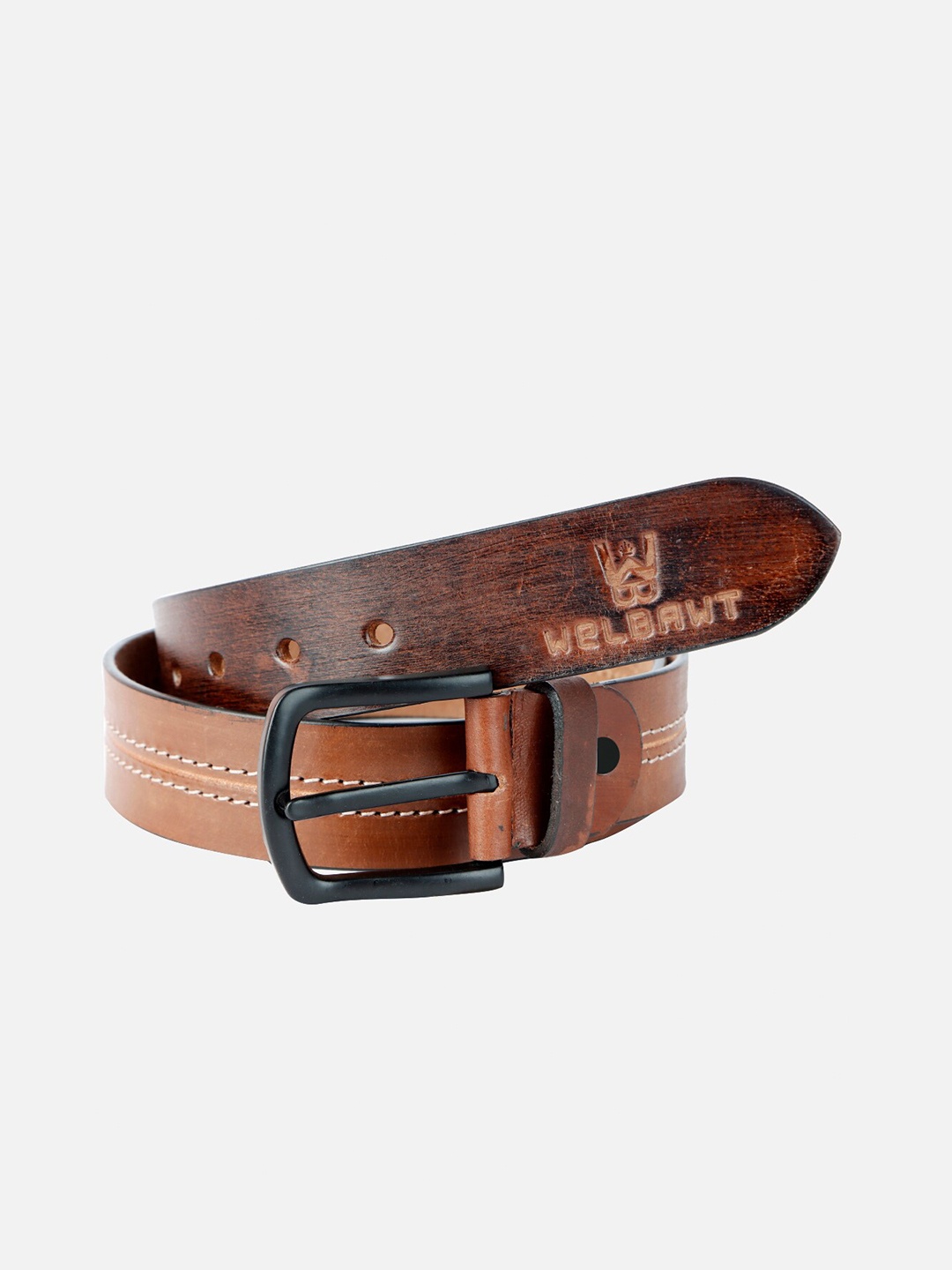 

WELBAWT Men Brown Leather Belt