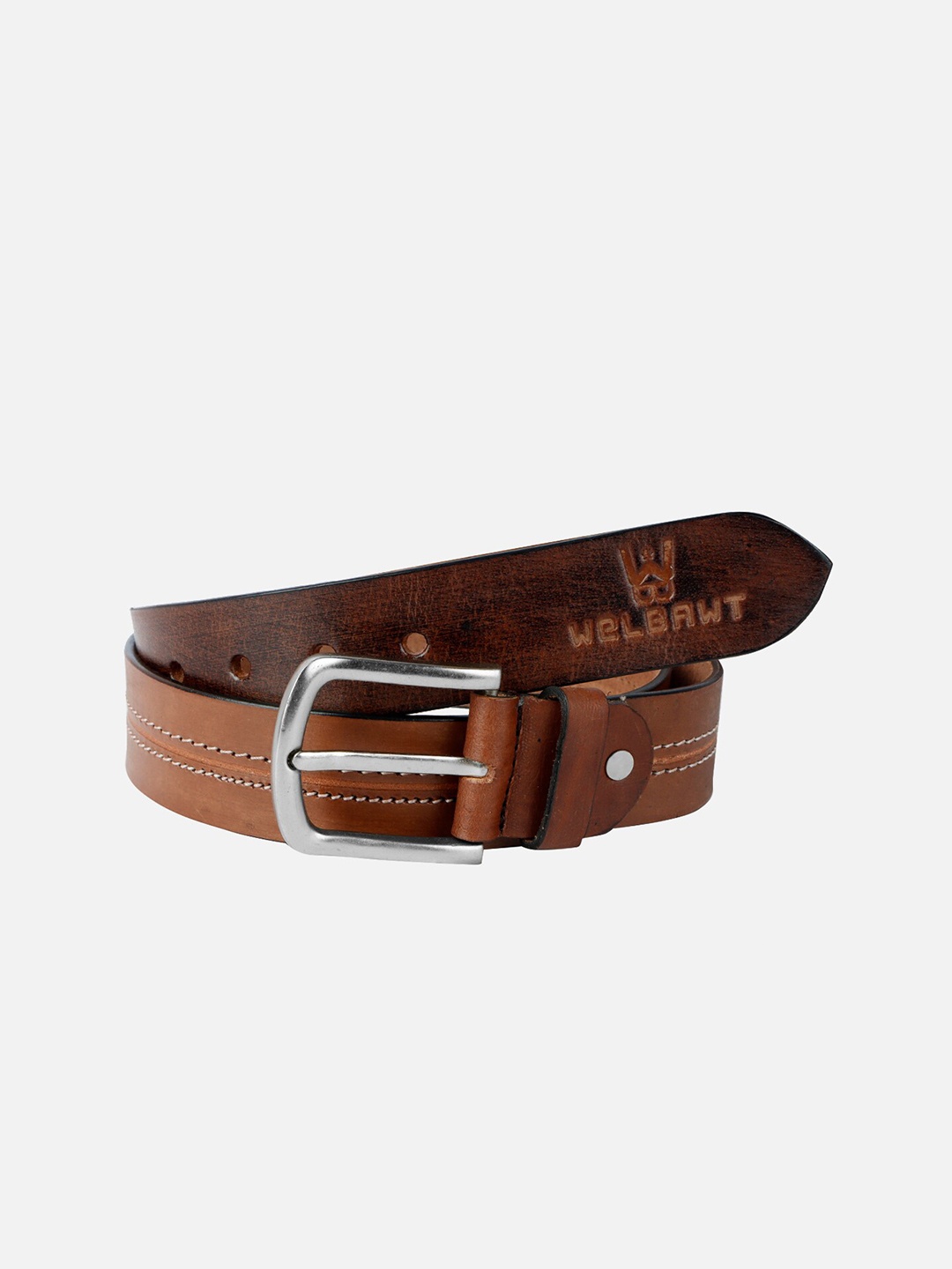 

WELBAWT Men Brown Leather Belt