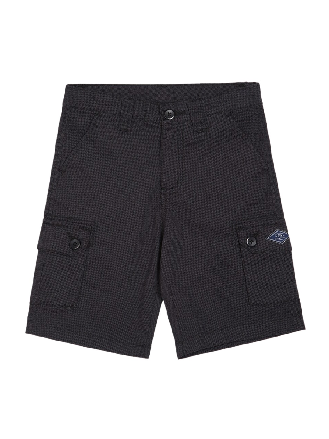 

Peter England Boys Black Cargo Cotton Shorts