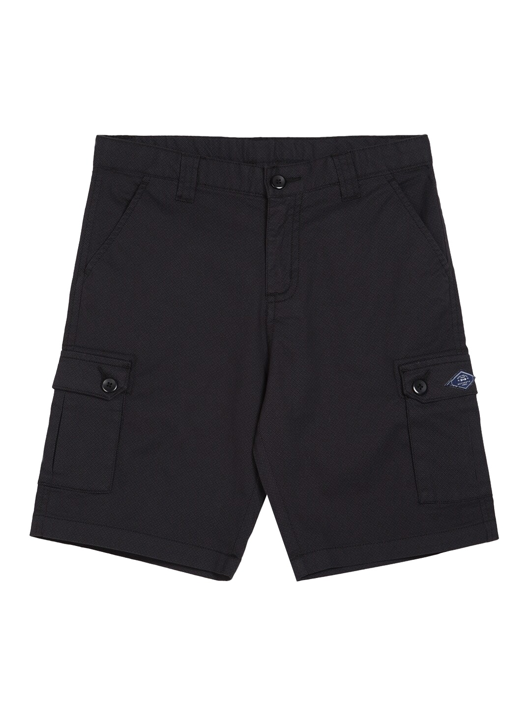 

Peter England Boys Black Cargo Cotton Shorts