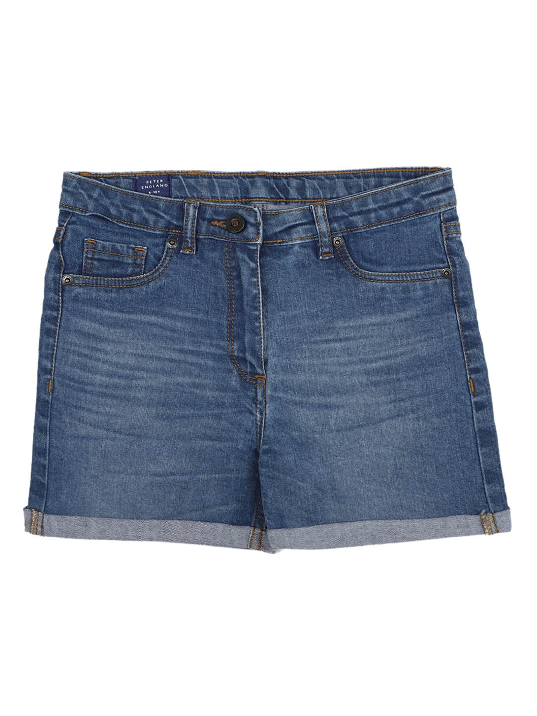 

Peter England Girls Pure Cotton Denim Short, Blue