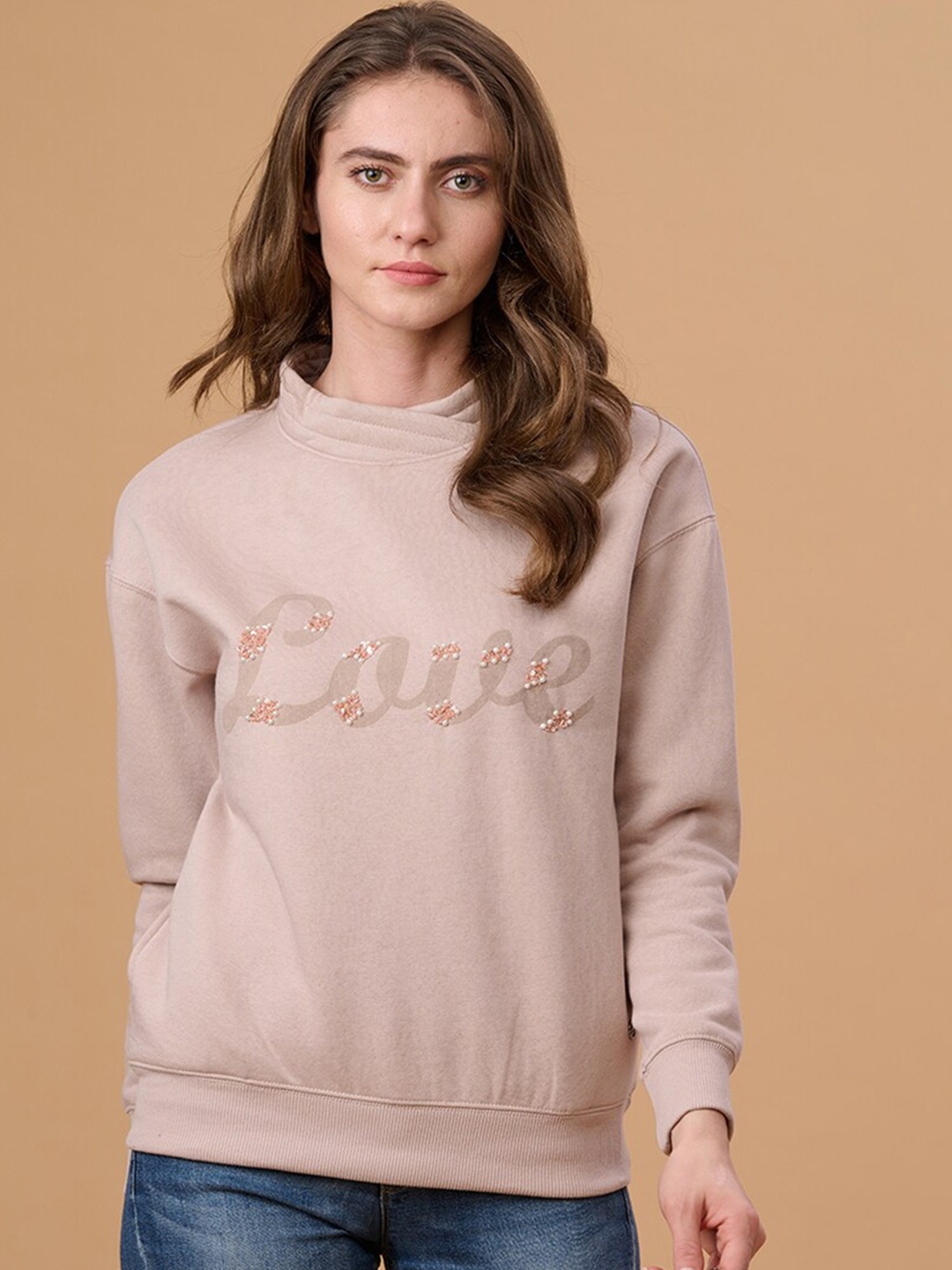 

Gipsy Women Pink Embellished Sweatshirt