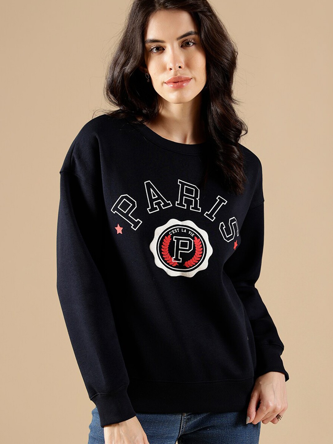 

Gipsy Women Navy Blue Printed Sweatshirt