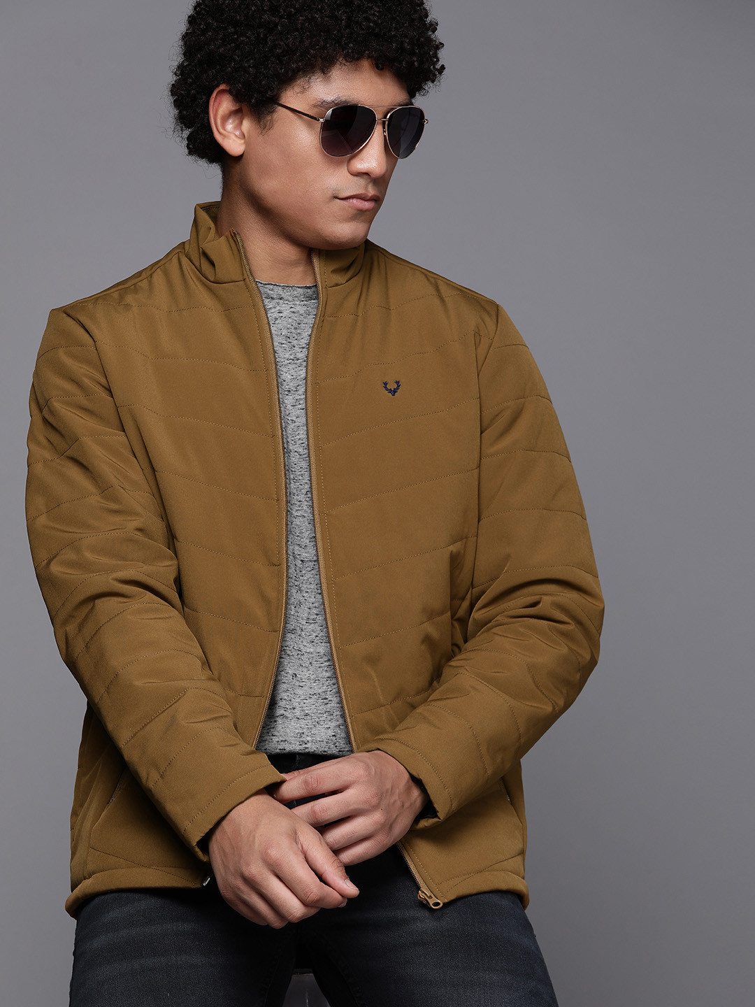 

Allen Solly Men Solid Padded Jacket, Mustard