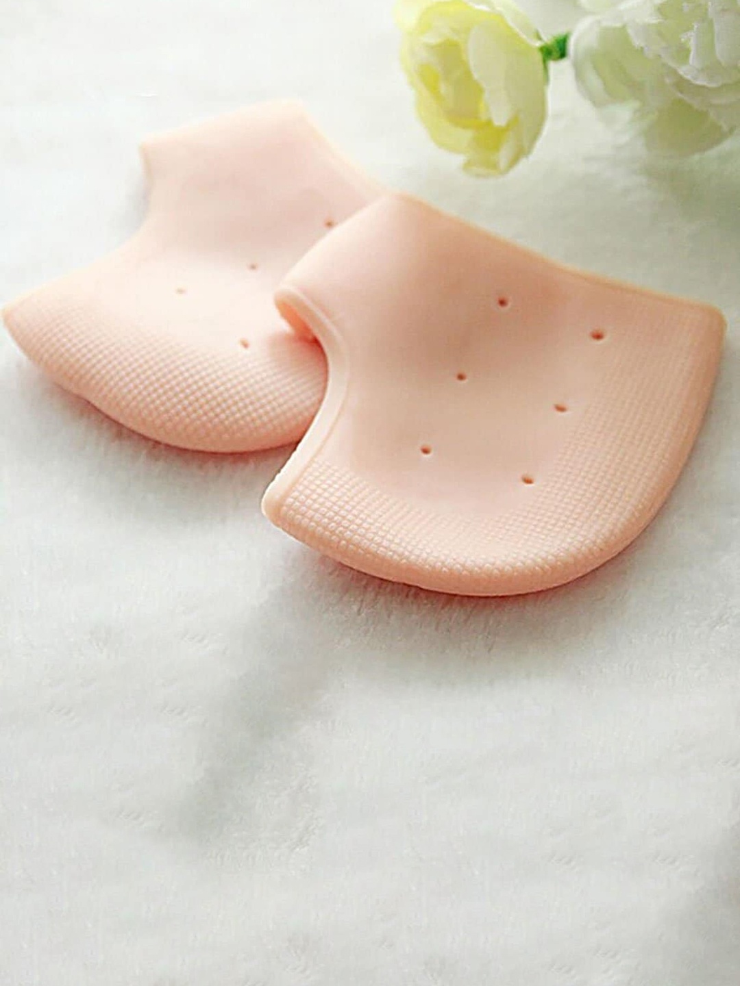 

Alexvyan Women Half Skin Silicone Foot Care Heel Pad Socks - Beige
