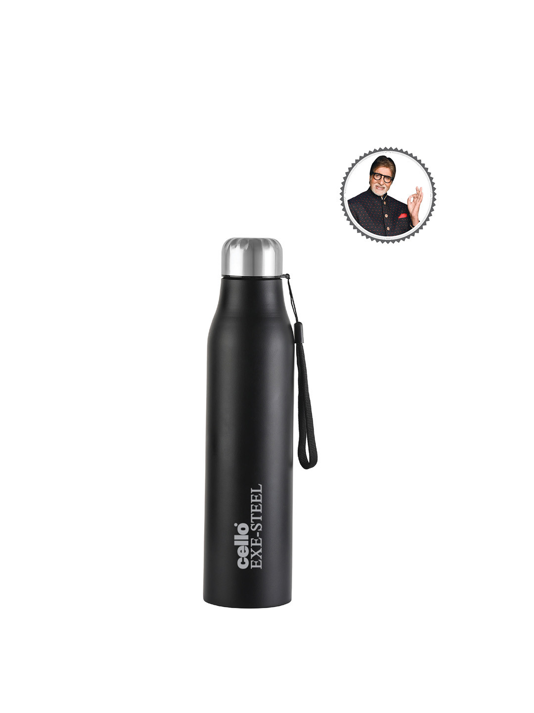 

Cello Set of 1 Black & Silver Cello Goldie Stainless Steel Water Bottle 1000 ml