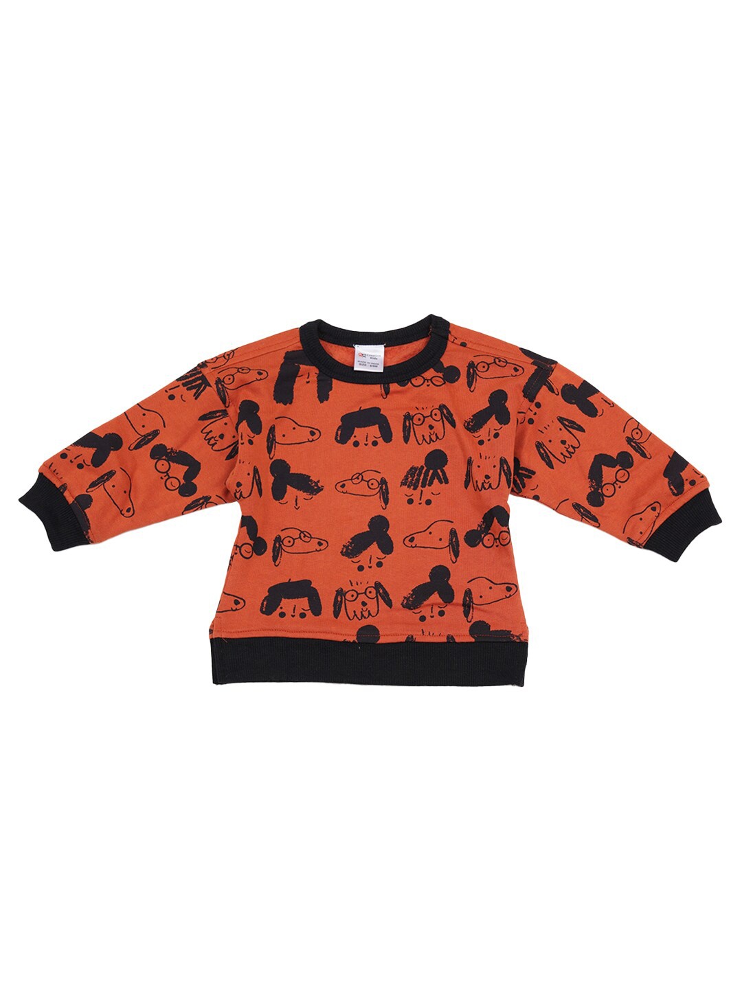 

Creative Kids Boys Brown & Black Printed Organic Cotton Sweatshirt