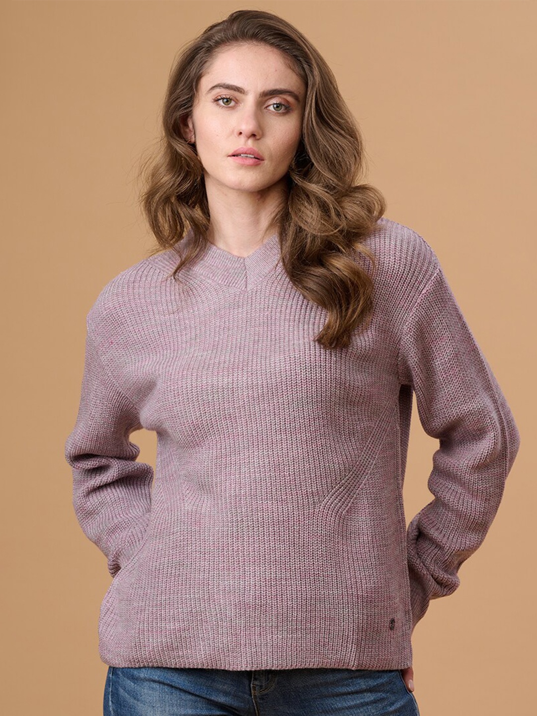 

Gipsy Women Purple Ribbed Pullover