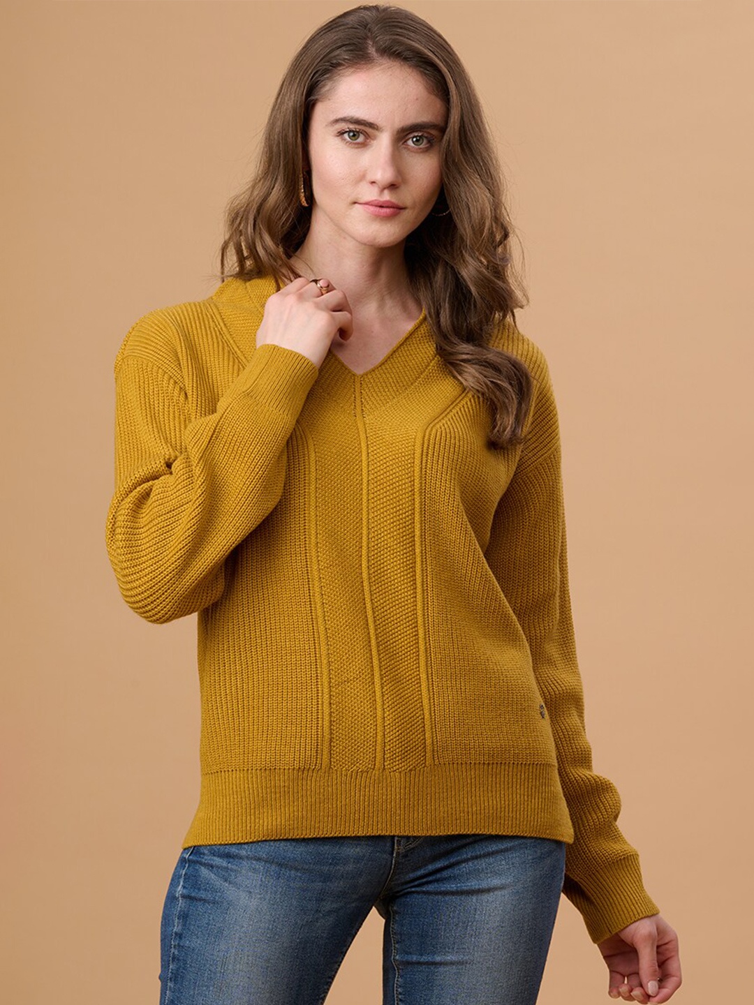 

Gipsy Women Mustard Striped Pullover