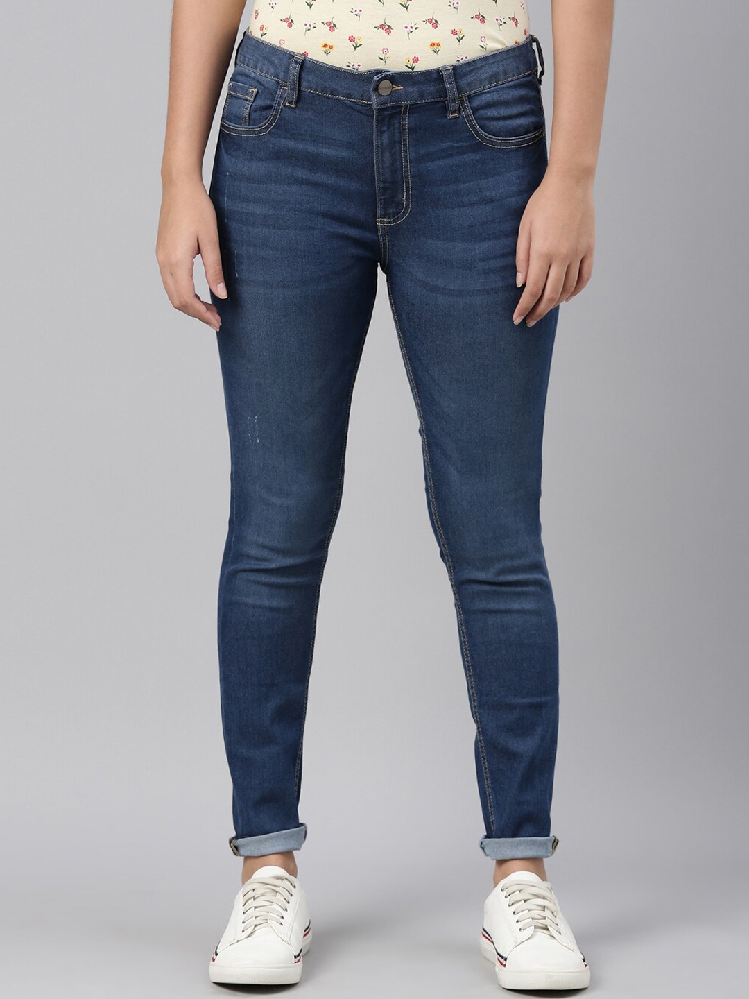 

Go Colors Women Blue Skinny Fit Cotton Light Fade Stretchable Jeans
