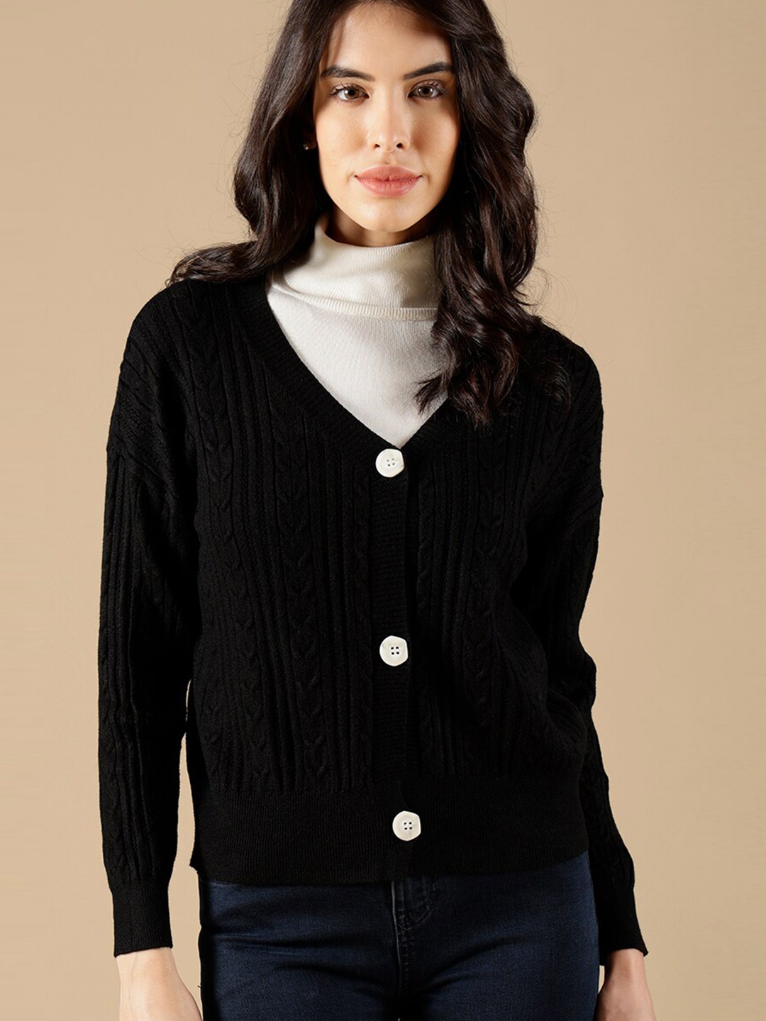 

Gipsy Women Black Cable Knit