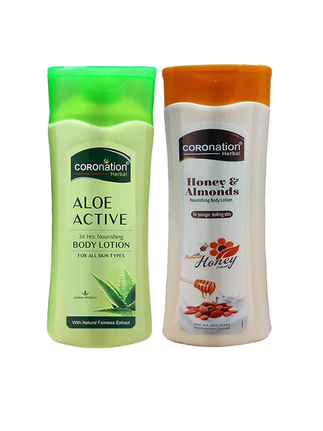 

COROnation Set Of 2 Almond and Aloevera Body Lotion 600ml, Off white