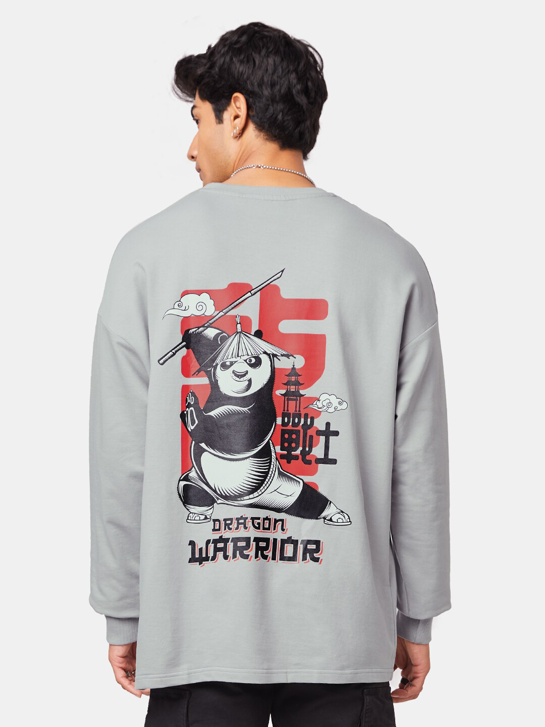 

The Souled Store Men Grey Printed Pure Cotton Oversized T-Shirt