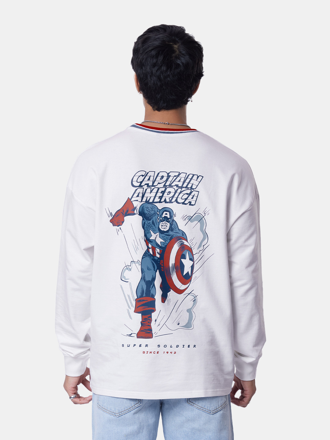 

The Souled Store Men White Oversized Pure Cotton Oversized T-Shirt