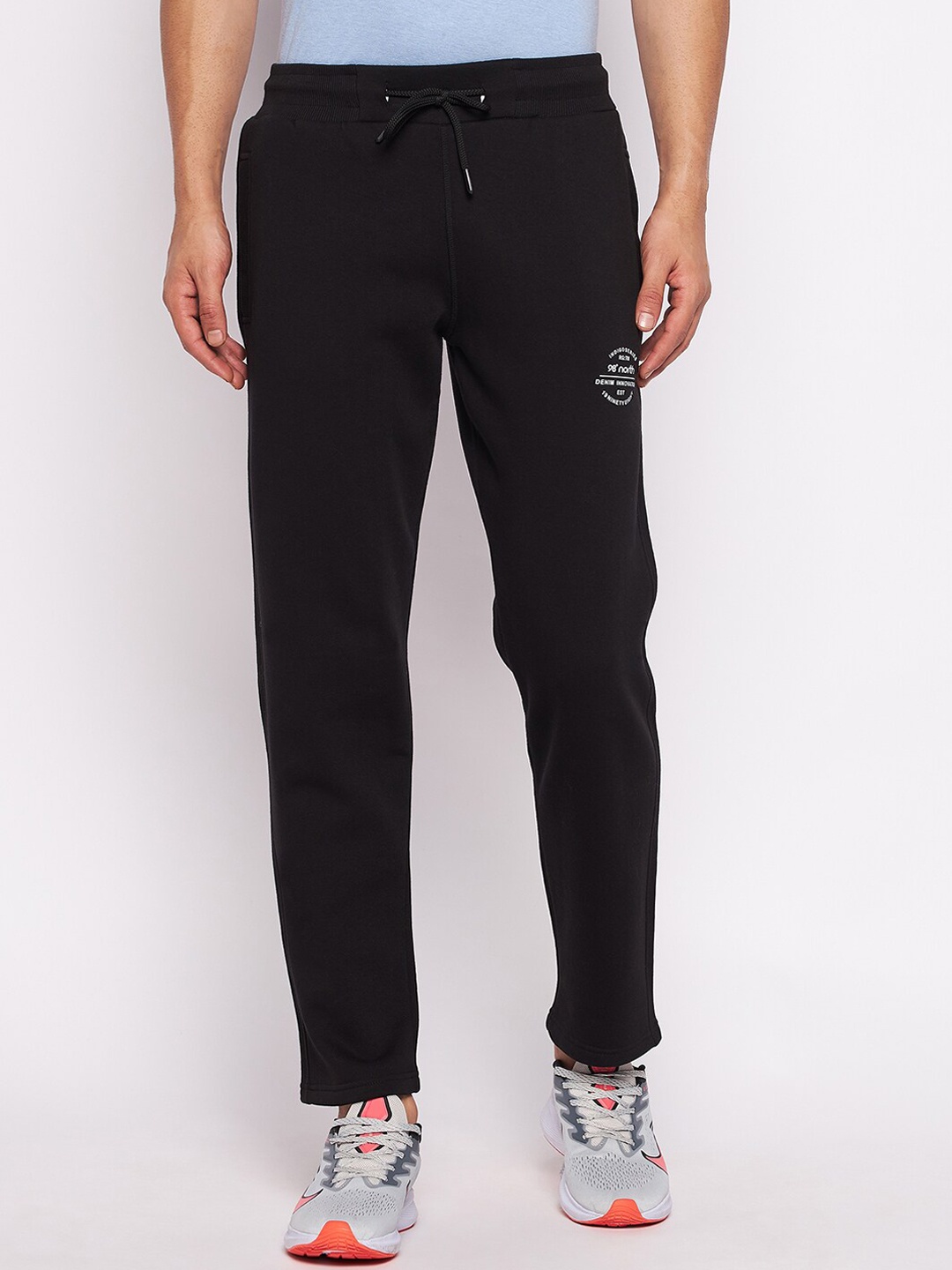 

98 Degree North Men Black Solid Track Pants