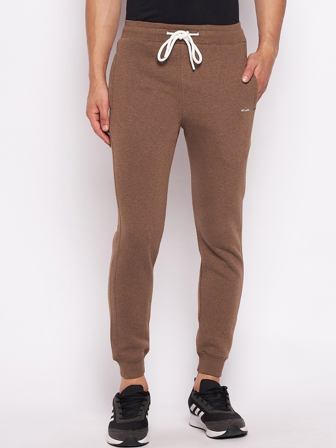 

98 Degree North Men Coffee Brown Self Design Joggers