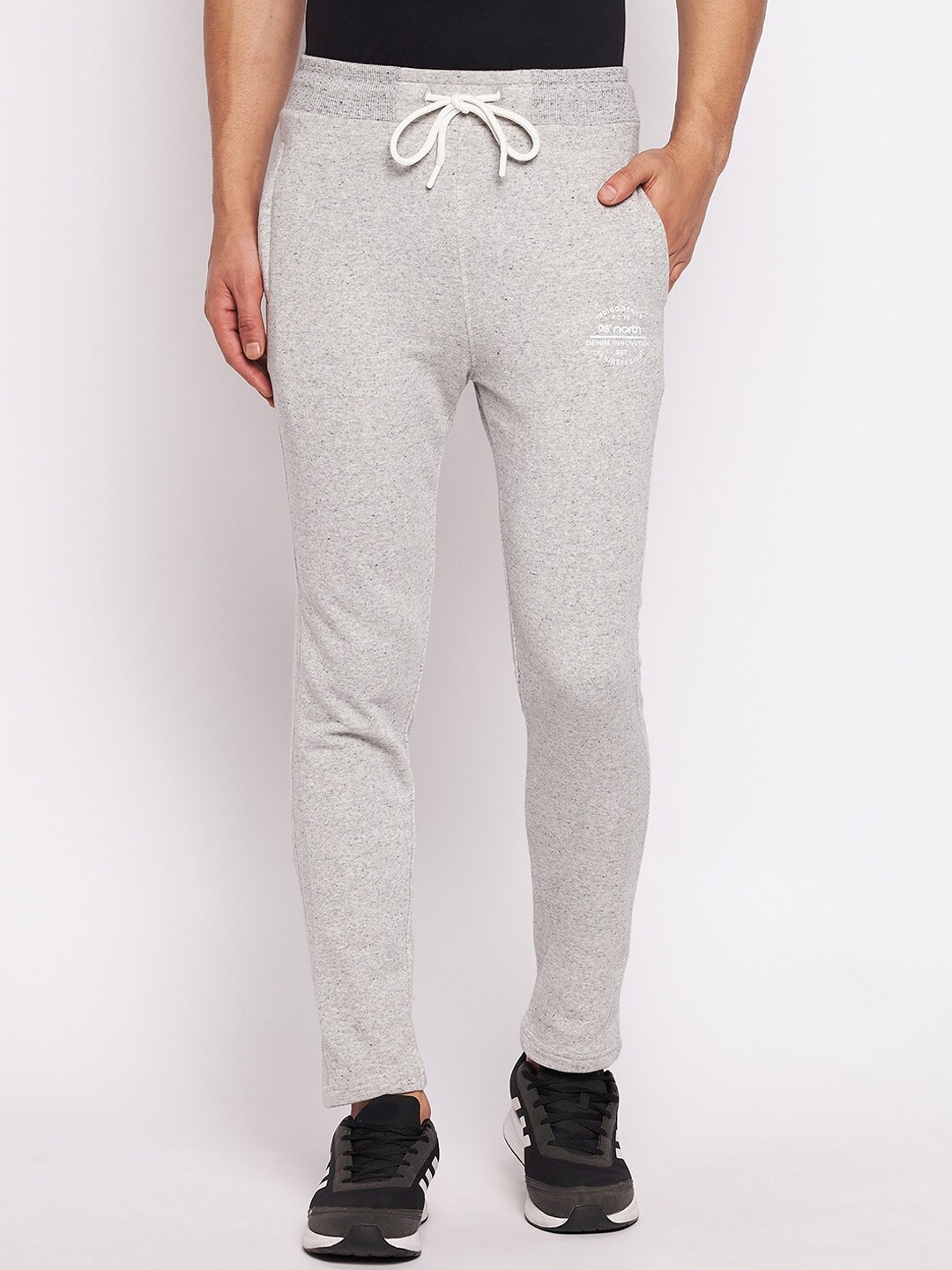 

98 Degree North Men Grey Solid Cotton Track Pant
