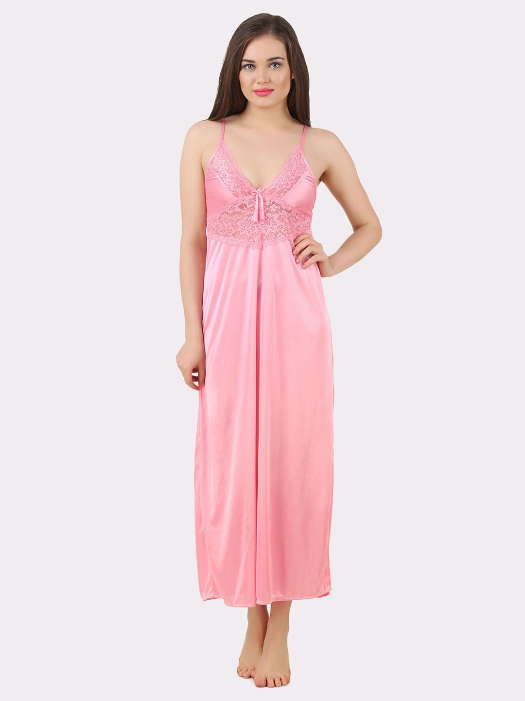 

Fasense Women Pink Maxi Nightdress