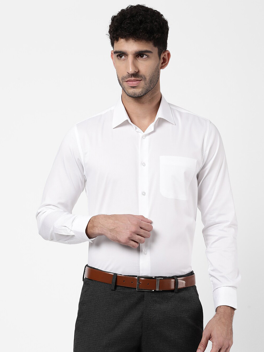 

AD By Arvind Men White Pure Cotton Formal Shirt