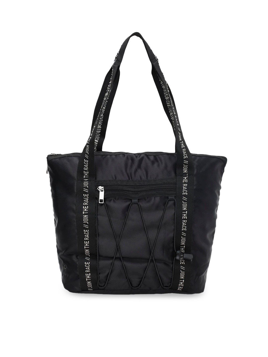 

max Women Black Oversized Shopper Tote Bag