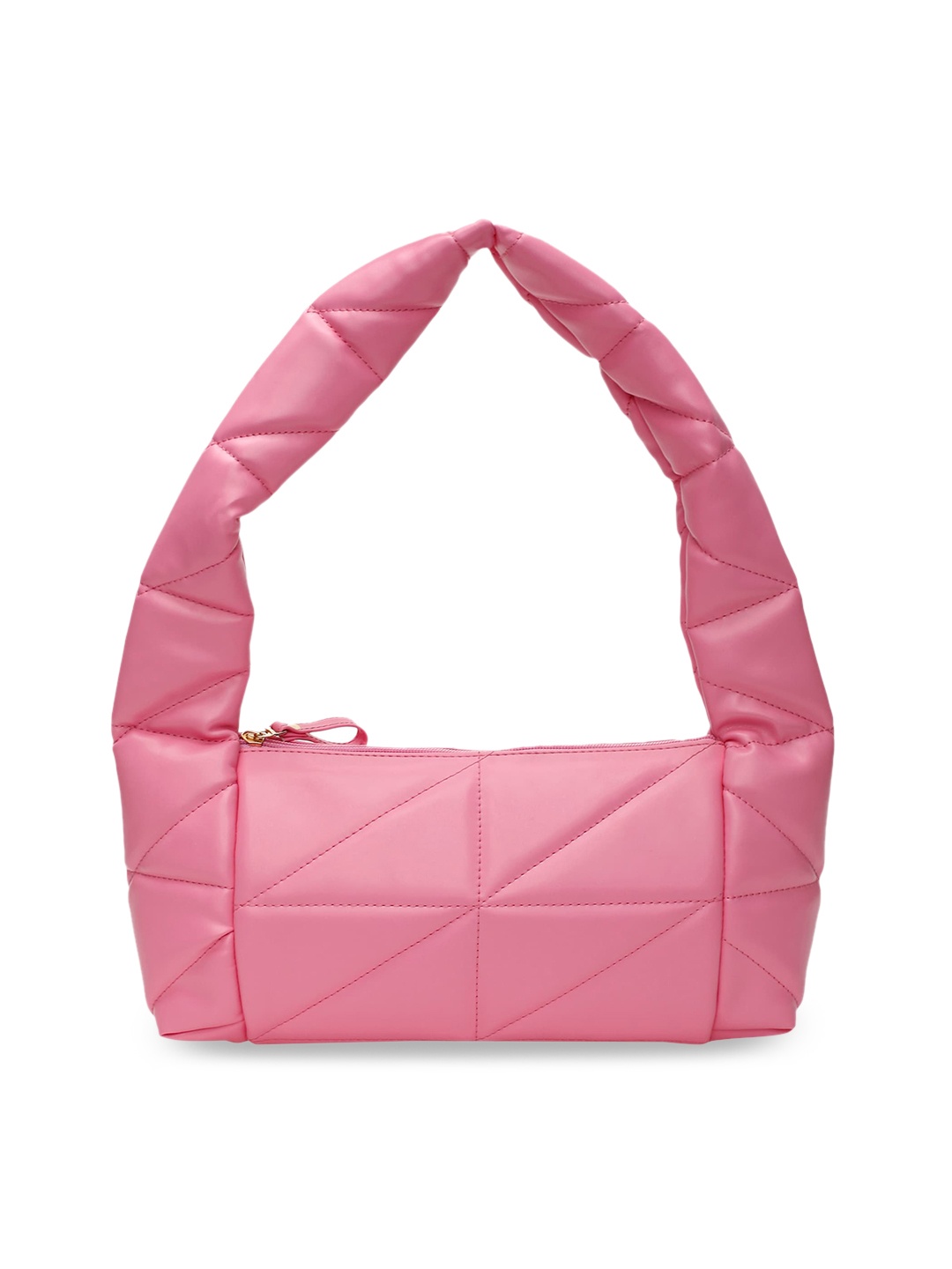 

max Women Pink PU Structured Shoulder Bag with Quilted