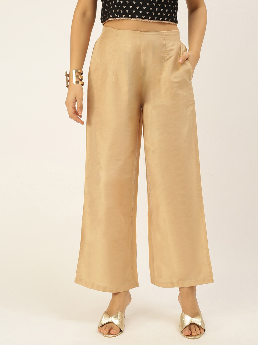 

De Moza Women Beige Wide Leg Palazzo