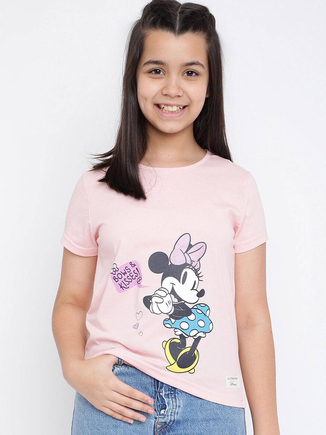 

Lil Tomatoes Girls Pink Minnie Mouse Printed Top