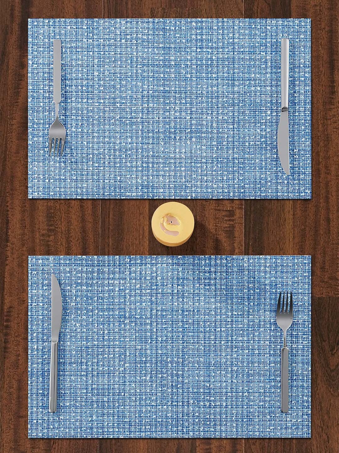 

OBSESSIONS Set Of 6 Blue Textured Table Placemats
