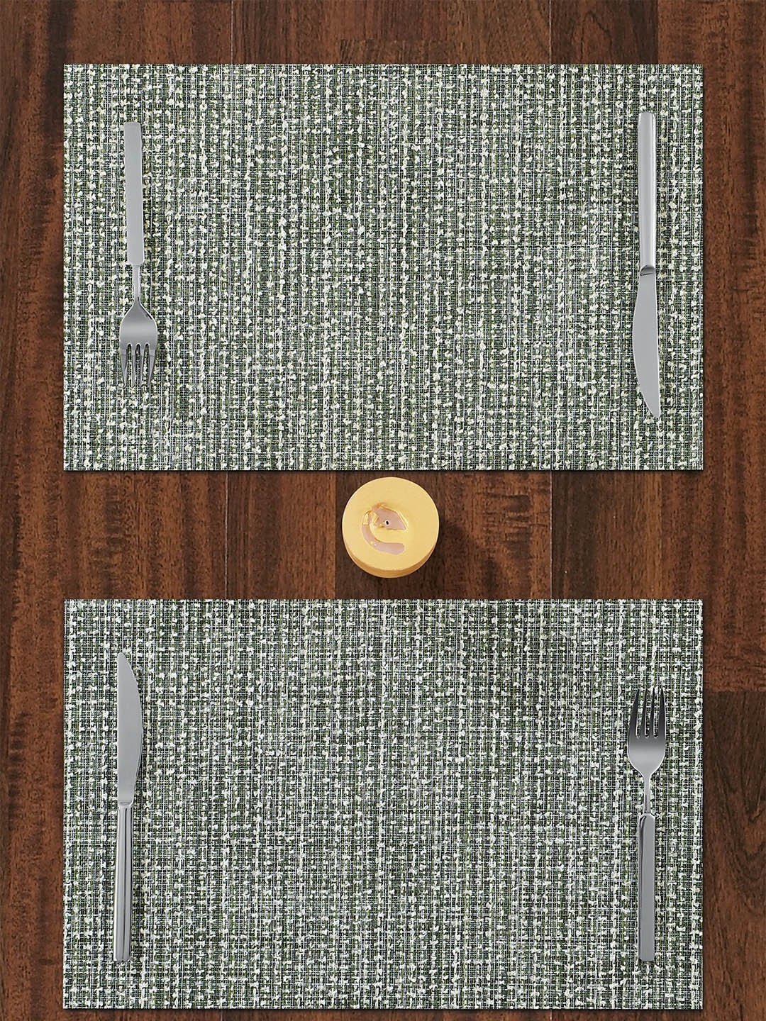 

OBSESSIONS Set Of 6 Olive Textured Table Placemats