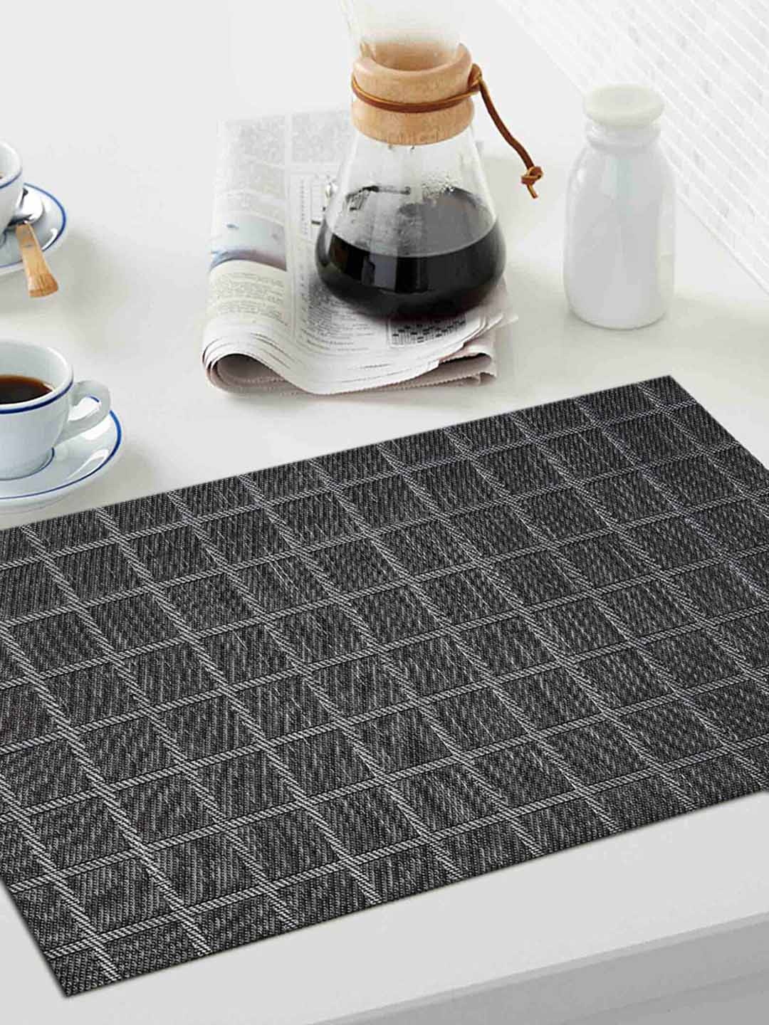 

OBSESSIONS Set Of 6 Grey Textured Table Placemats