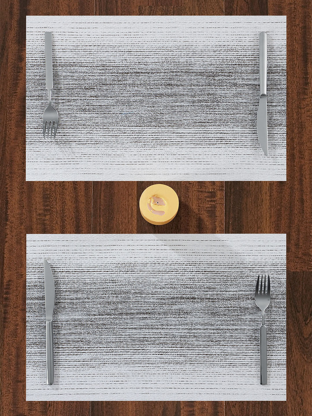 

OBSESSIONS Set Of 6 White Solid Dining Table Placemats