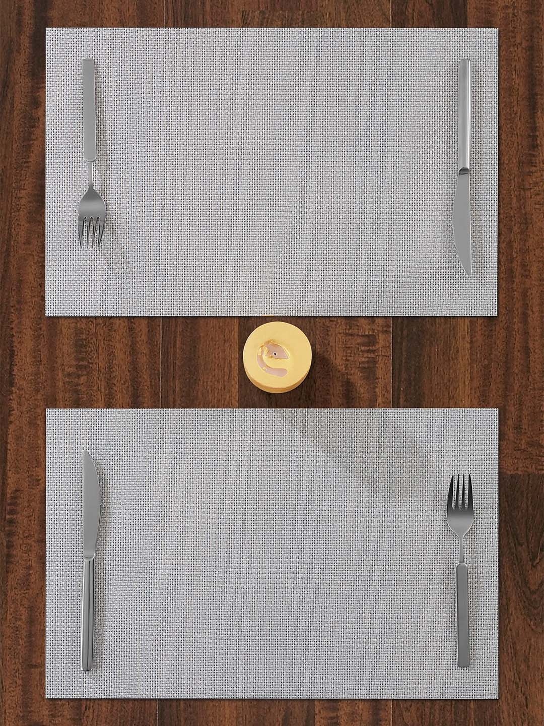 

OBSESSIONS Set Of 6 Silver-Toned Solid Table Placemats