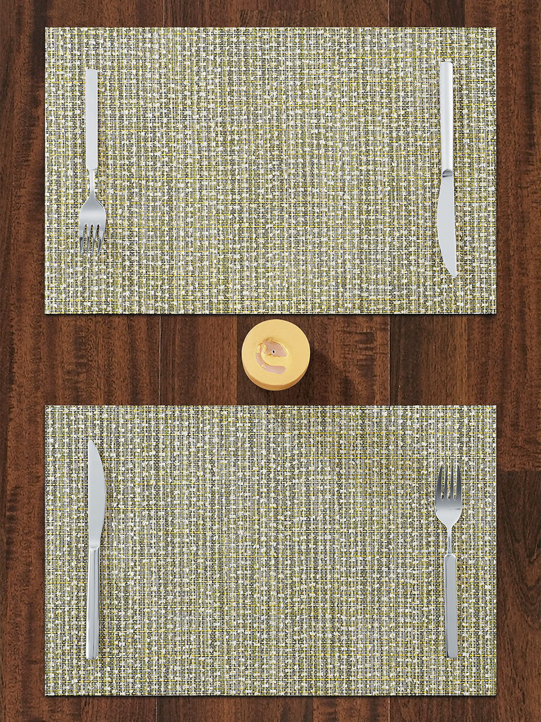 

OBSESSIONS Set Of 6 Cream-Coloured Textured Table Placemats