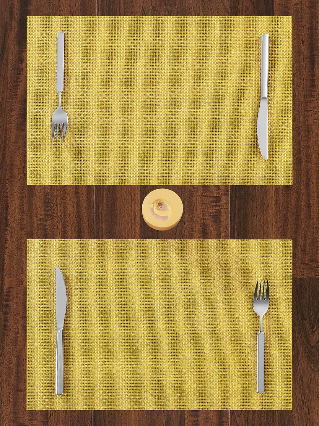

OBSESSIONS Set Of 6 Vinyl Table Placemats, Gold
