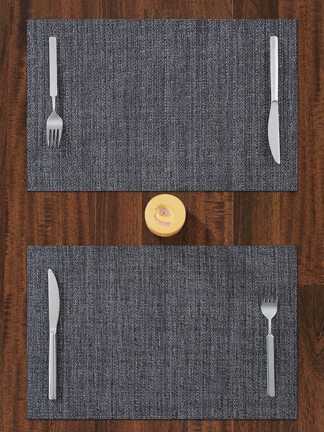

OBSESSIONS Set Of 6 Vinyl Table Placemats, Grey