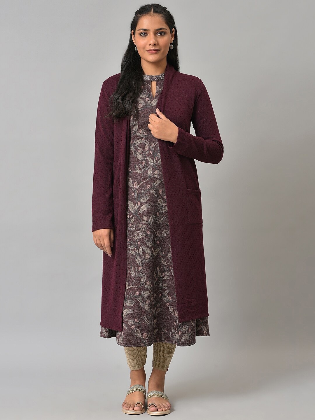 

W Women Purple Longline Shrug