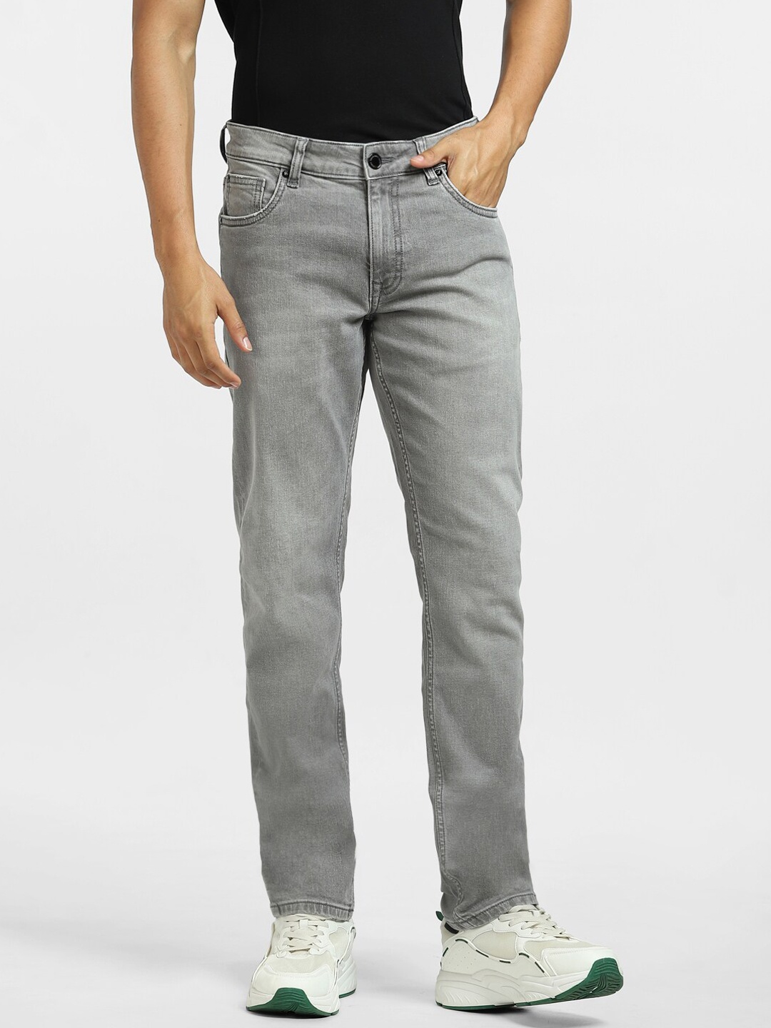 

Jack & Jones Men Grey Slim Fit Heavy Fade Jeans