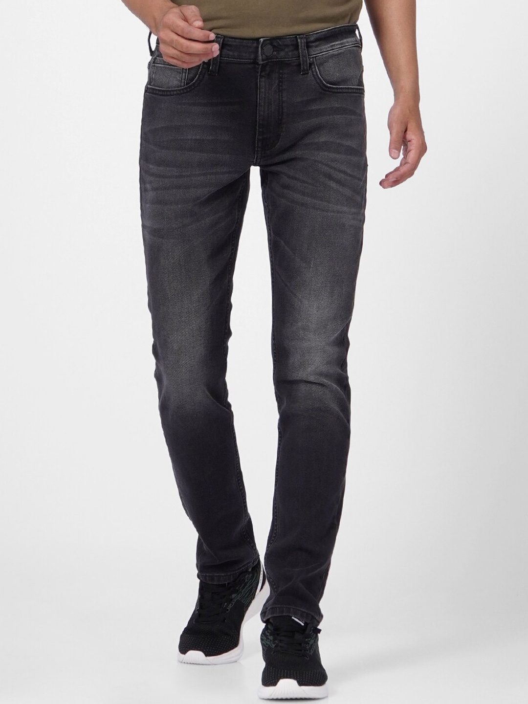 

Jack & Jones Men Grey Slim Fit Low Distress Jeans