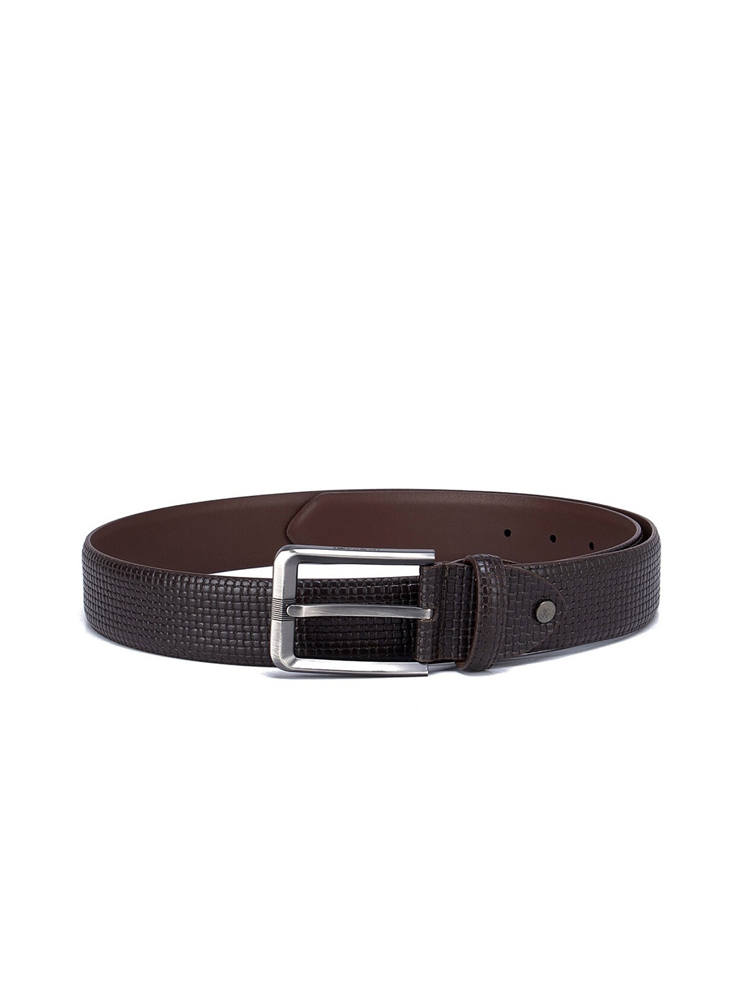 

Da Milano Men Brown Textured Leather Formal Belt