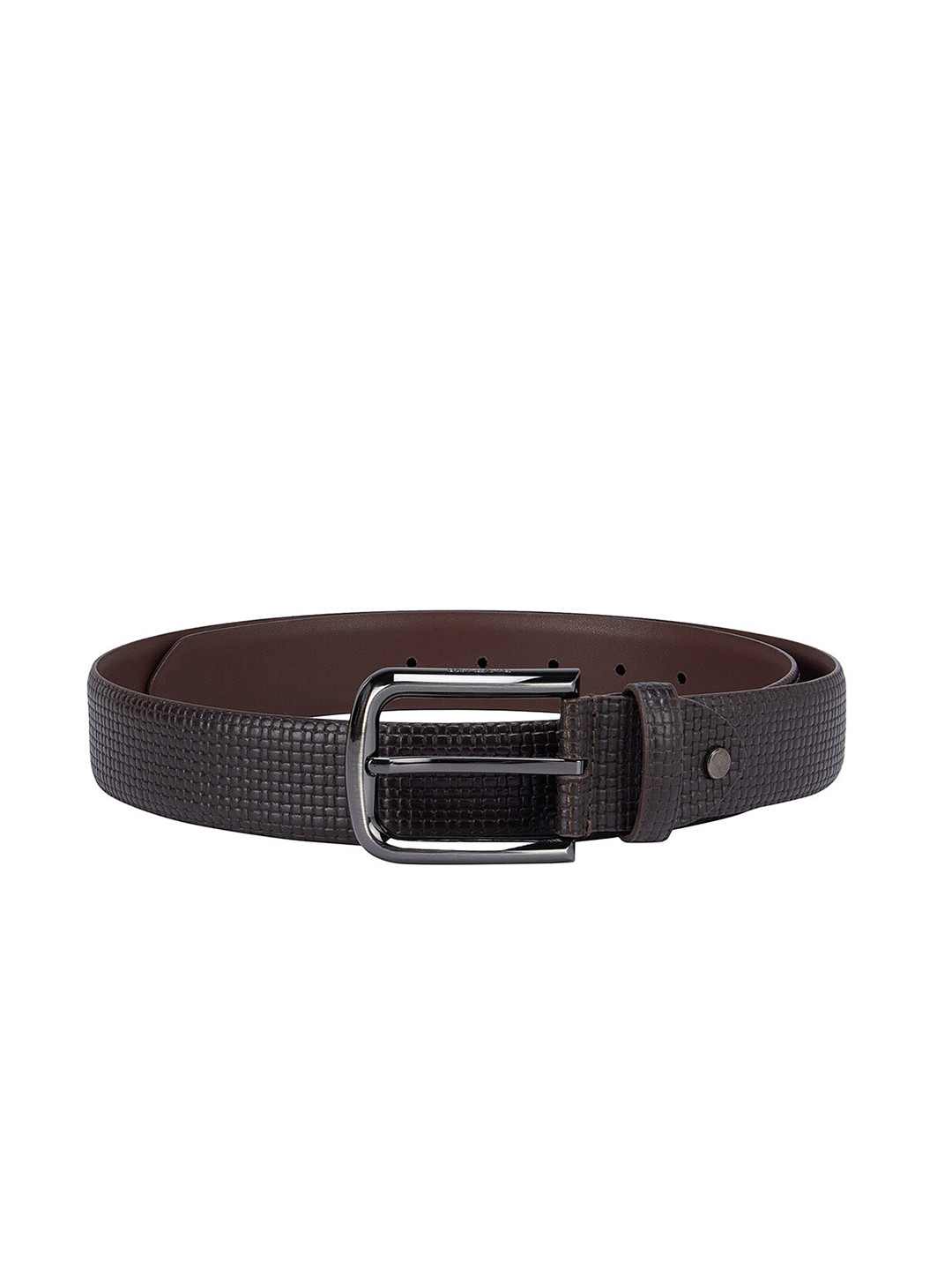 

Da Milano Men Brown Textured Leather Formal Belt