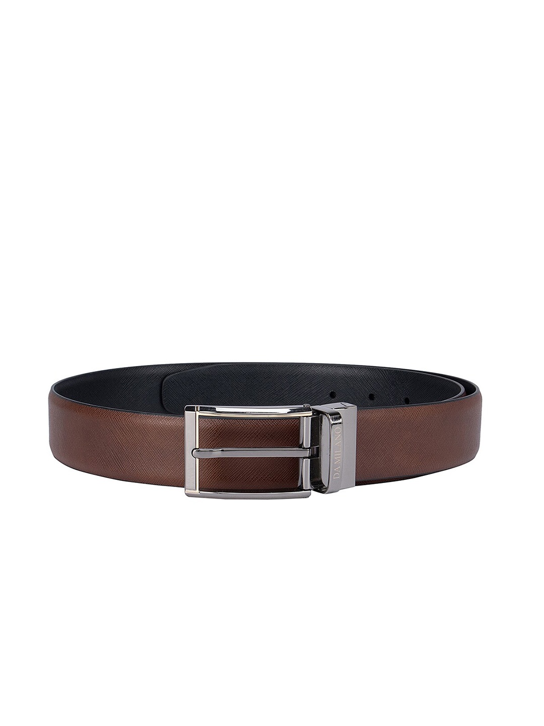 

Da Milano Men Brown & Black Textured Leather Reversible Formal Belt