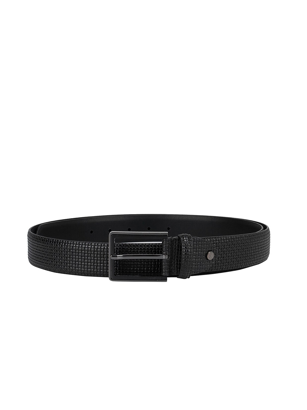 

Da Milano Men Black Textured Leather Belt