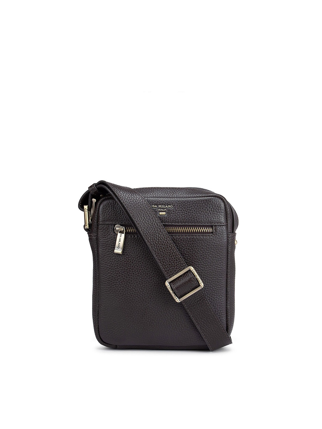 

Da Milano Men Brown Textured Messenger Bag