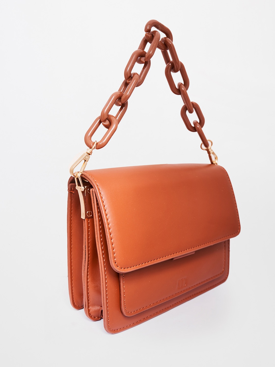 

AND Tan PU Structured Satchel