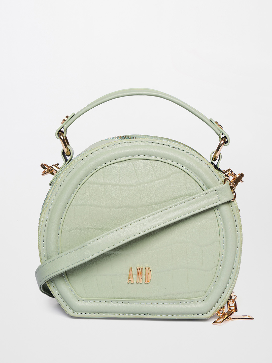 

AND Sea Green PU Structured Sling Bag