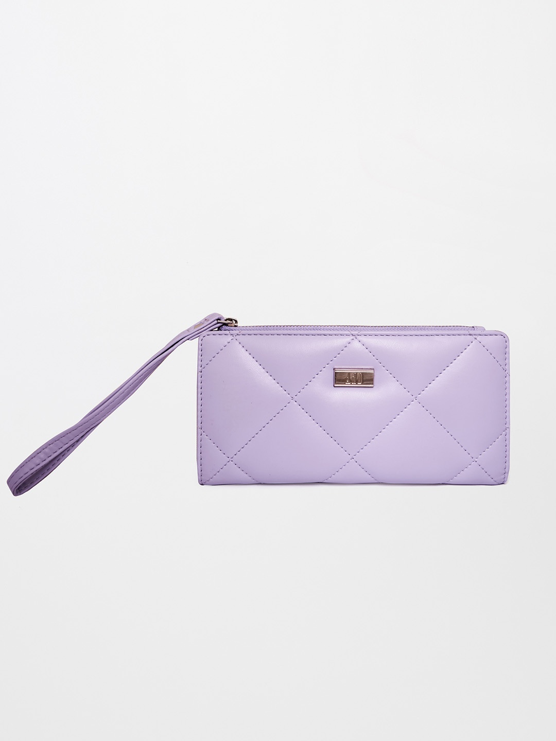 

AND Women Purple Textured Quilted Purse Clutch