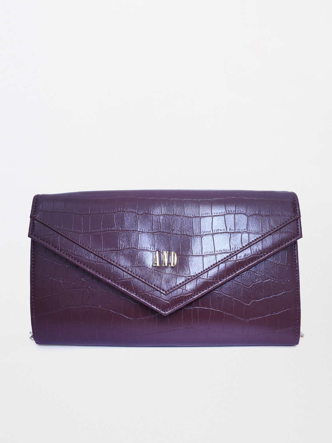 

AND Women Purple Textured PU Structured Sling Bag