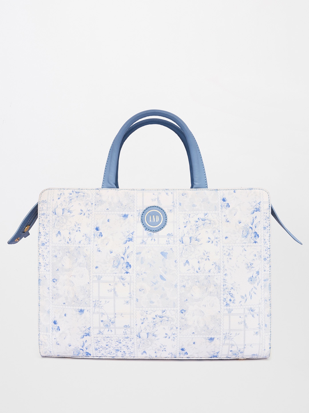 

AND Women Blue Printed Oversized Shopper Handheld Bag