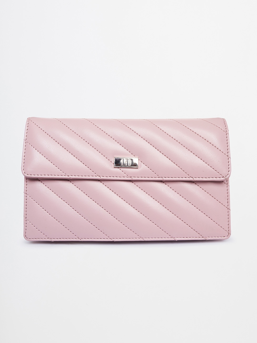 

AND Women Pink Quilted PU Two Fold Wallet